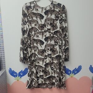 Leopard Print Long Sleeve Dress